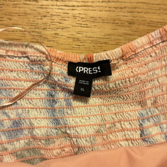 Express Floral Ruffle Off The Shoulder Crop Top - Picture 7 of 8